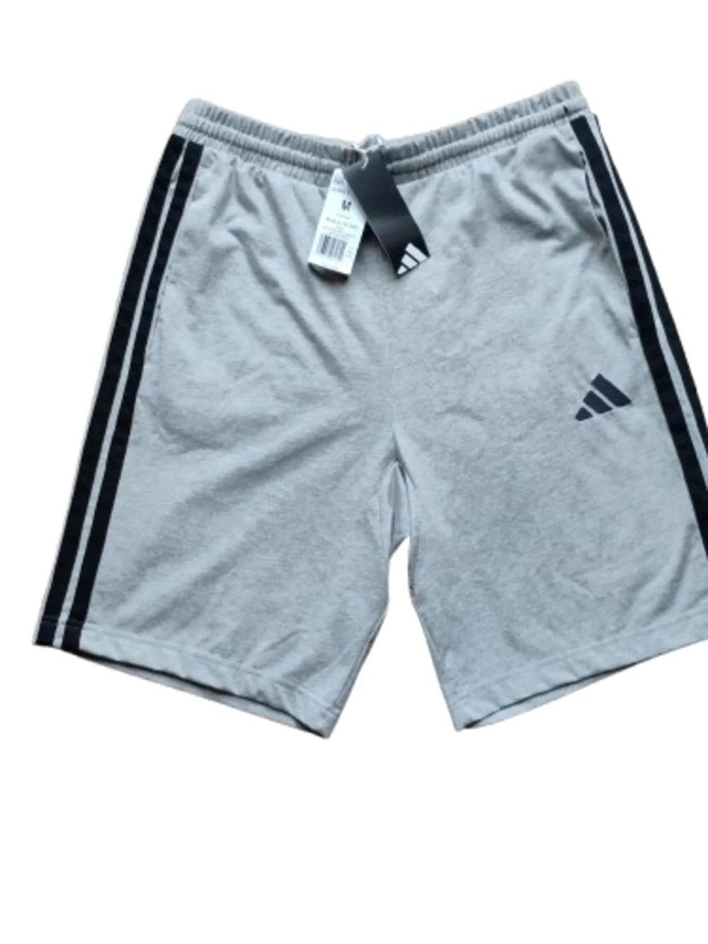 New With Tags Adidas Gray 3-Stripe Athletic Shorts Medium 10” Inseam